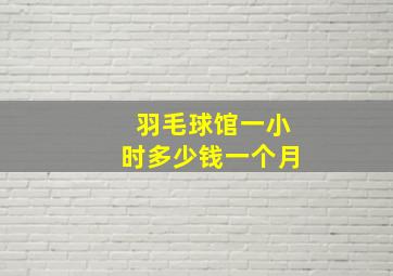 羽毛球馆一小时多少钱一个月