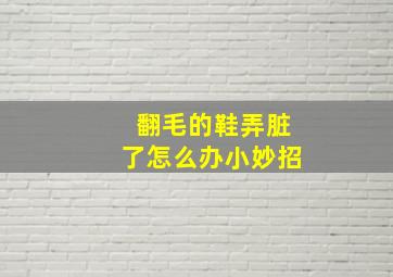 翻毛的鞋弄脏了怎么办小妙招