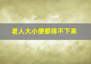 老人大小便都排不下来