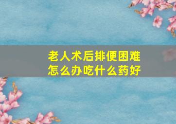 老人术后排便困难怎么办吃什么药好