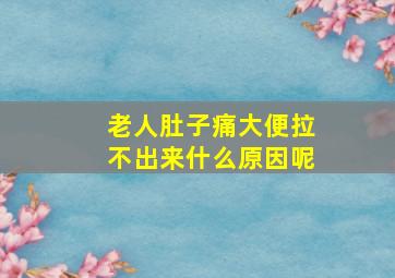 老人肚子痛大便拉不出来什么原因呢