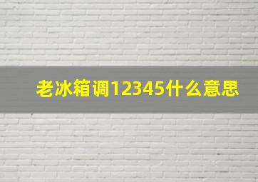 老冰箱调12345什么意思