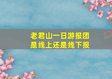 老君山一日游报团是线上还是线下报