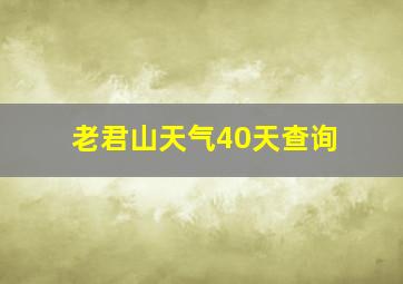 老君山天气40天查询