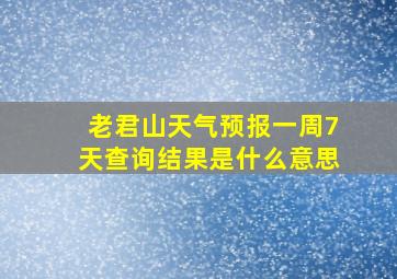 老君山天气预报一周7天查询结果是什么意思