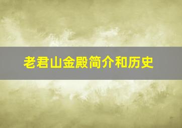 老君山金殿简介和历史