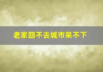 老家回不去城市呆不下