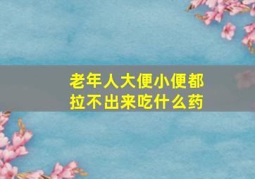 老年人大便小便都拉不出来吃什么药