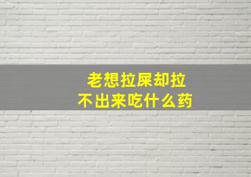 老想拉屎却拉不出来吃什么药