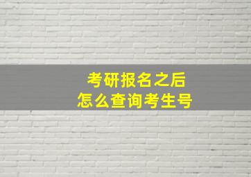 考研报名之后怎么查询考生号