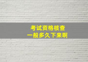 考试资格核查一般多久下来啊