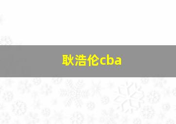 耿浩伦cba