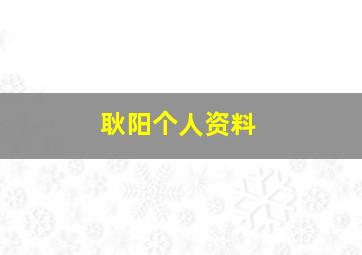 耿阳个人资料