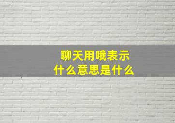 聊天用哦表示什么意思是什么