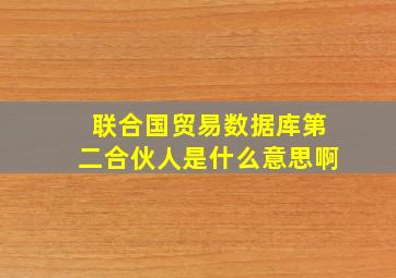 联合国贸易数据库第二合伙人是什么意思啊