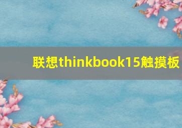 联想thinkbook15触摸板