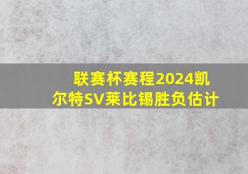 联赛杯赛程2024凯尔特SV莱比锡胜负估计