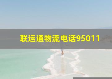 联运通物流电话95011