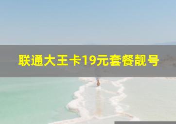 联通大王卡19元套餐靓号