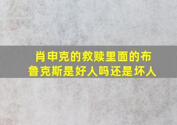 肖申克的救赎里面的布鲁克斯是好人吗还是坏人