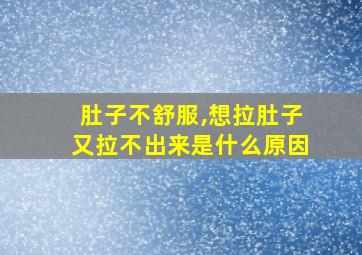 肚子不舒服,想拉肚子又拉不出来是什么原因