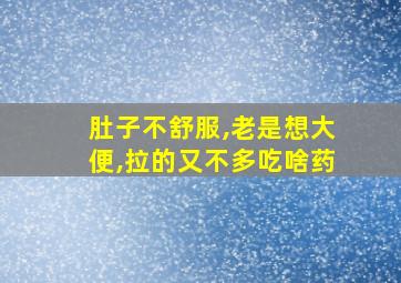 肚子不舒服,老是想大便,拉的又不多吃啥药