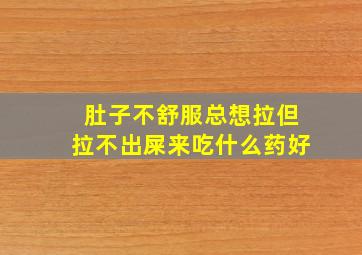 肚子不舒服总想拉但拉不出屎来吃什么药好