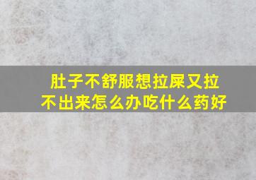 肚子不舒服想拉屎又拉不出来怎么办吃什么药好