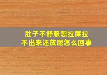 肚子不舒服想拉屎拉不出来还放屁怎么回事