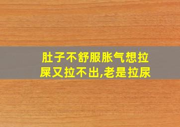 肚子不舒服胀气想拉屎又拉不出,老是拉尿