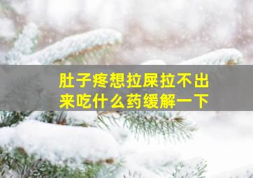 肚子疼想拉屎拉不出来吃什么药缓解一下