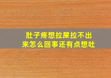 肚子疼想拉屎拉不出来怎么回事还有点想吐