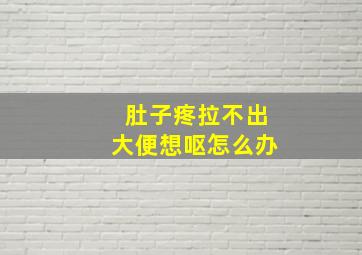 肚子疼拉不出大便想呕怎么办