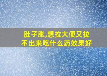 肚子胀,想拉大便又拉不出来吃什么药效果好