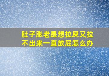 肚子胀老是想拉屎又拉不出来一直放屁怎么办