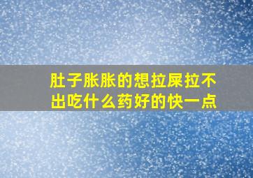 肚子胀胀的想拉屎拉不出吃什么药好的快一点