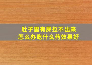 肚子里有屎拉不出来怎么办吃什么药效果好