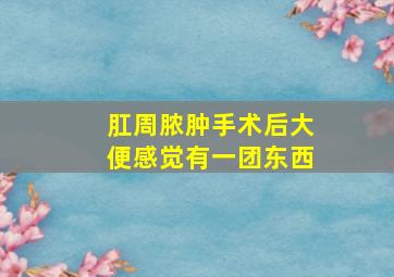 肛周脓肿手术后大便感觉有一团东西