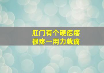 肛门有个硬疙瘩很疼一用力就痛