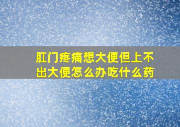 肛门疼痛想大便但上不出大便怎么办吃什么药