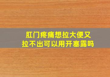 肛门疼痛想拉大便又拉不出可以用开塞露吗