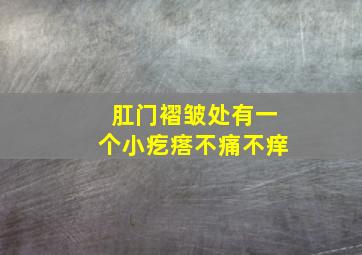 肛门褶皱处有一个小疙瘩不痛不痒