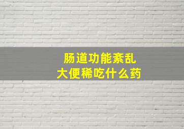 肠道功能紊乱大便稀吃什么药