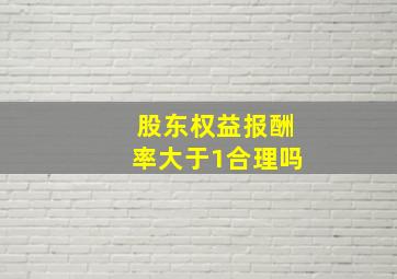 股东权益报酬率大于1合理吗