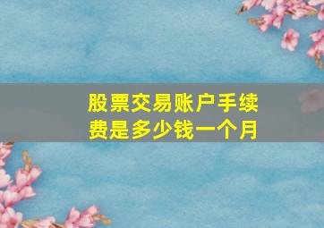 股票交易账户手续费是多少钱一个月