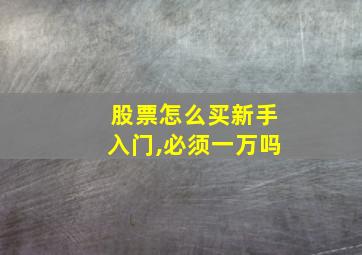 股票怎么买新手入门,必须一万吗