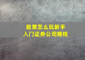 股票怎么玩新手入门证券公司赚钱