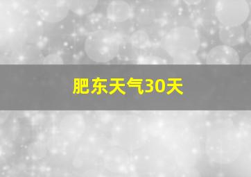 肥东天气30天