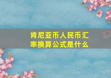 肯尼亚币人民币汇率换算公式是什么