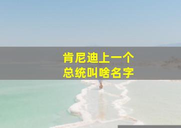 肯尼迪上一个总统叫啥名字